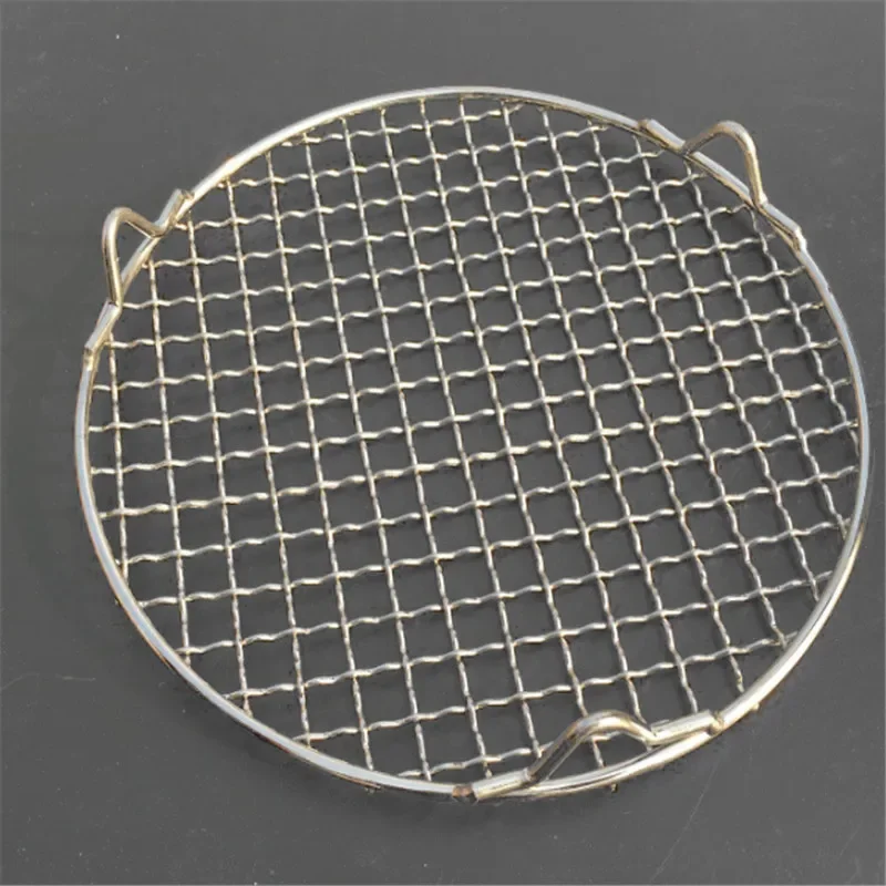 304 stainless steel round grill net with foot barbecue meshes Cooling Rack steam baking rack smokeless rotisserie grill cover stainless steel grill net