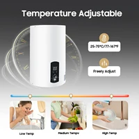 Chauffe-eau électrique 30L avec affichage numérique, chauffage rapide 2000W avec pomme de douche et robinet à montage Vertical pour salle de bain RV 6