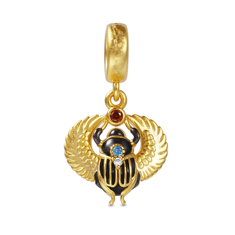 New Gold Plated Series Scarab Snake Phoenix Charm Beads Fit Original 925 Sterling Silver Bracelet DIY Women Fashion Jewelry Gift 5
