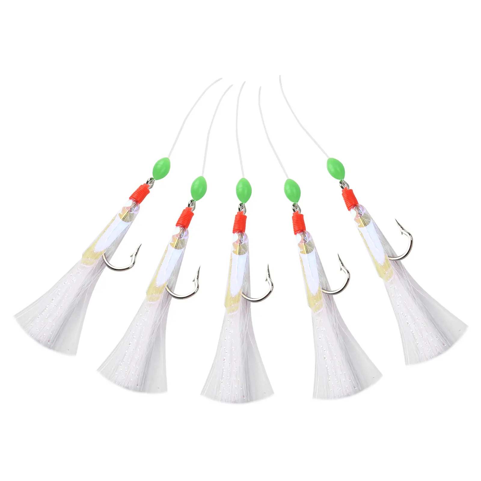 

Fishing Hooks Bait Lumi Beads Lure Mackerel Outdoor Rigs 5Pcs Coarse Fish For Sabiki High-carbon Steel Brand New