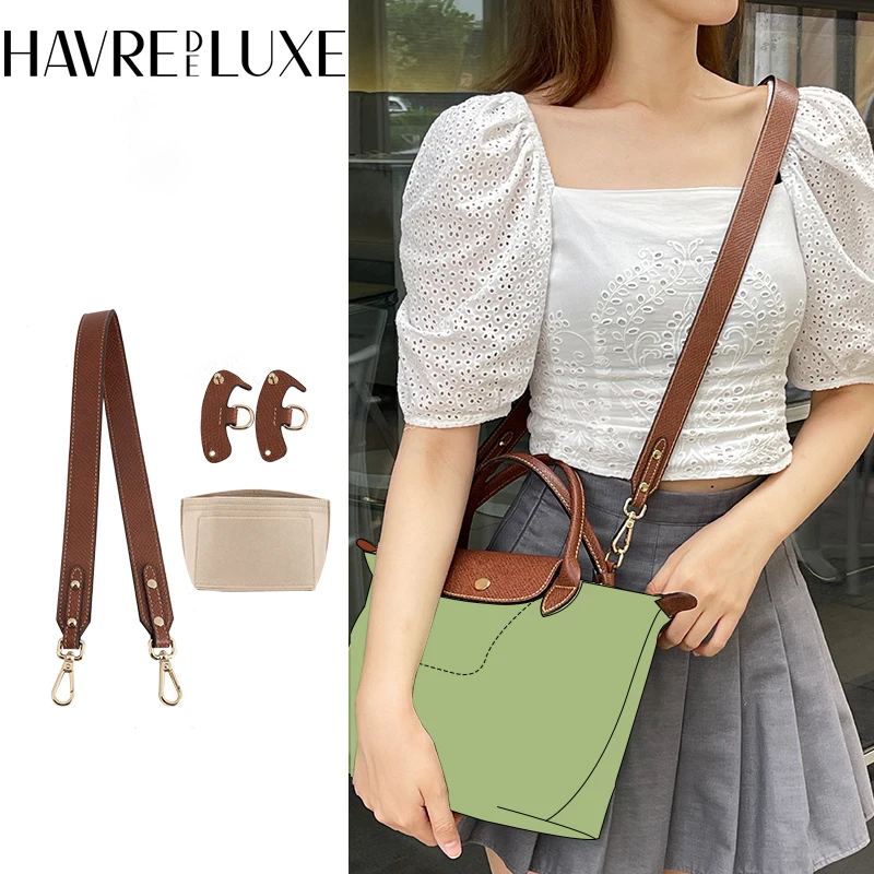 Havredeluxe Tracolla Per Longchamp Borsa Piccola Con Manico Corto Organizer Transformation Bag Messenger Wide Strap Liner Bag