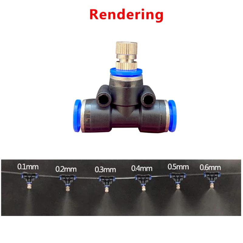 5pcs 6mm Nozzles Low Pressure Misting Cooling System Humidify Watering Landscaping Sprayer Atomizing Slip Lock Quick Connectors