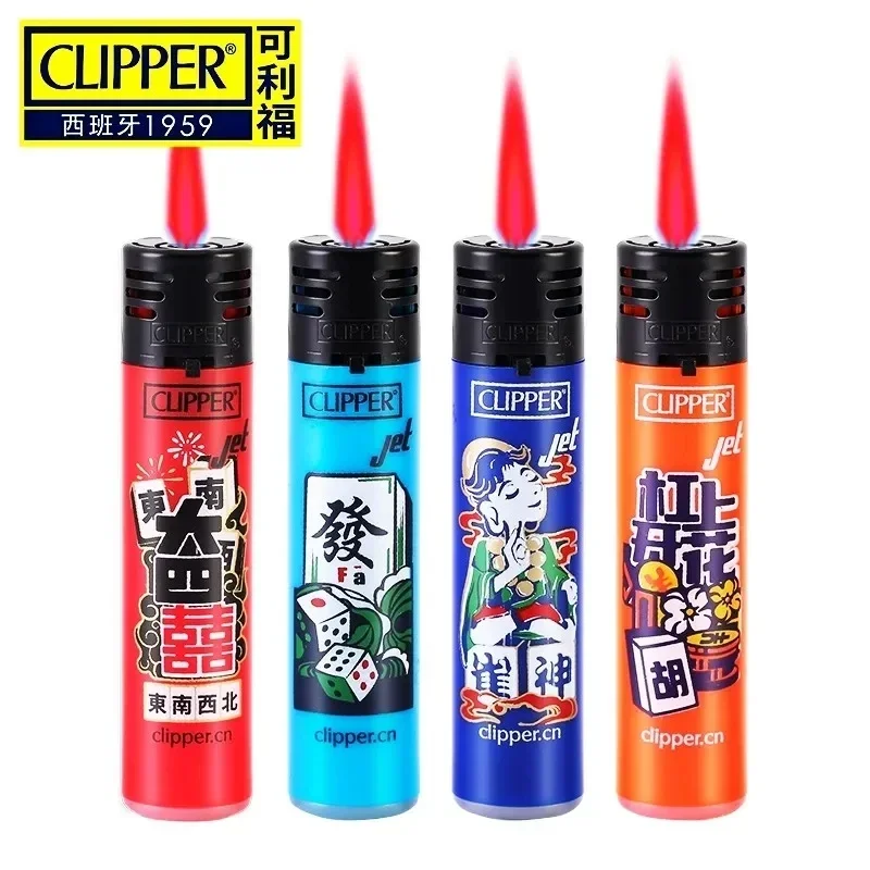 Clipper Lighter Butane Torch Inflatable Lighter Pink Flame Windproof Personalized Pattern Lighters Collectible Gift