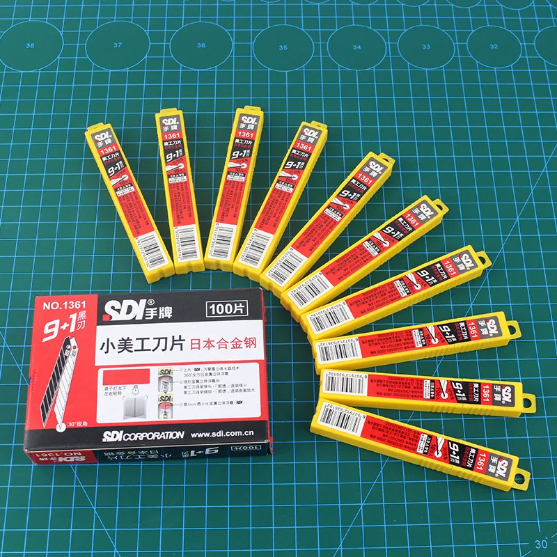 100 pieces of original SDI 1361 Japanese alloy steel 9mm sharp pointed utility knife,super sharp car film, film cutting