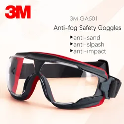 3M GA501 Anti-fog Glasses Goggle Anti-Impact Detachable PC Lens Chemical Riding Splash ANSI Z87 UV Work Protective Factory