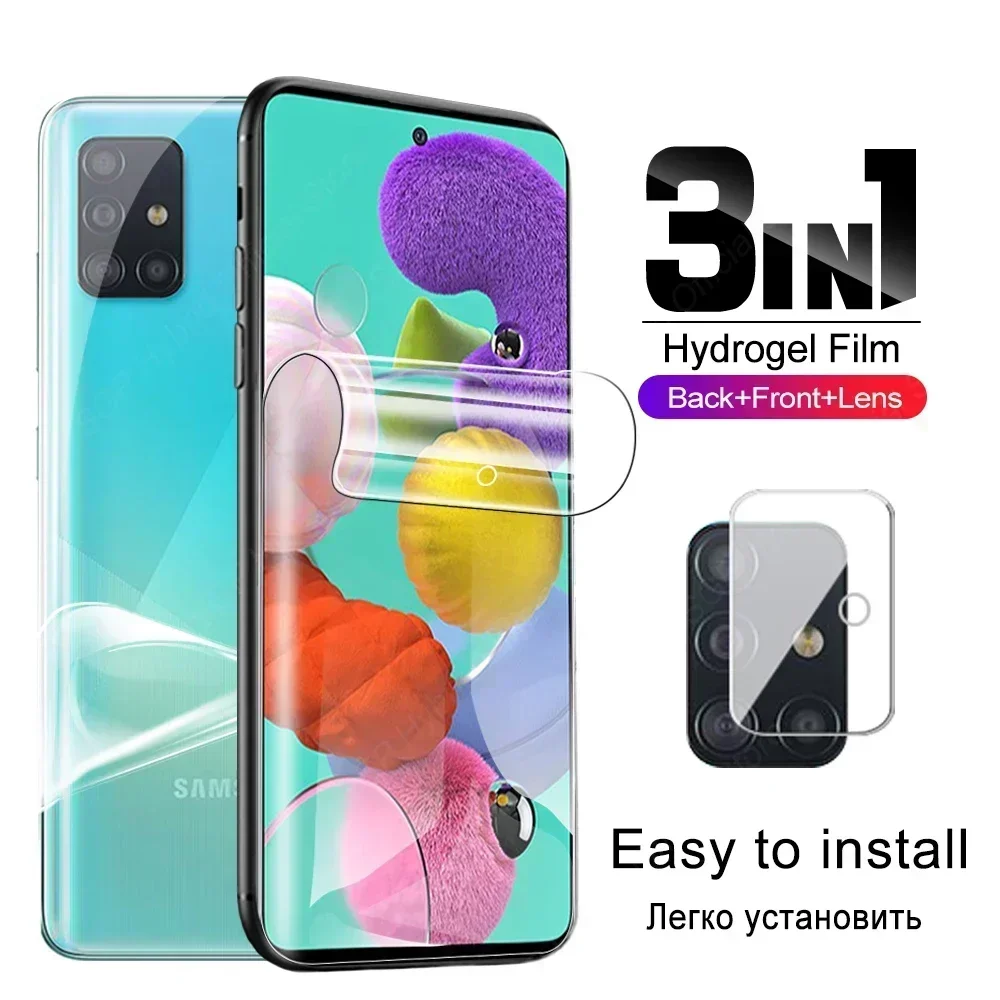 

3in1 Screen Hydrogel Film For Samsung Galaxy A51 4G M51 Back Protective Film On samsun A 5 51 A5 M5 1 M 51 Camera Lens Protector