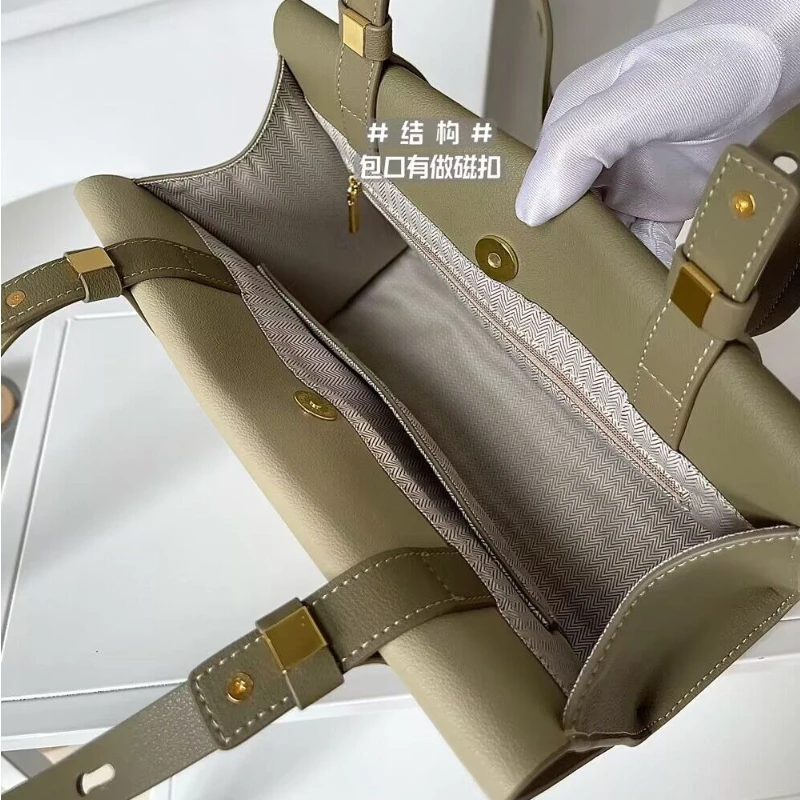 2023 Tote Bag for Women Fashion Genuine Leather Double Sided Design Trend Lady Handbag Large Capacity Underarm One Shoulder Bag