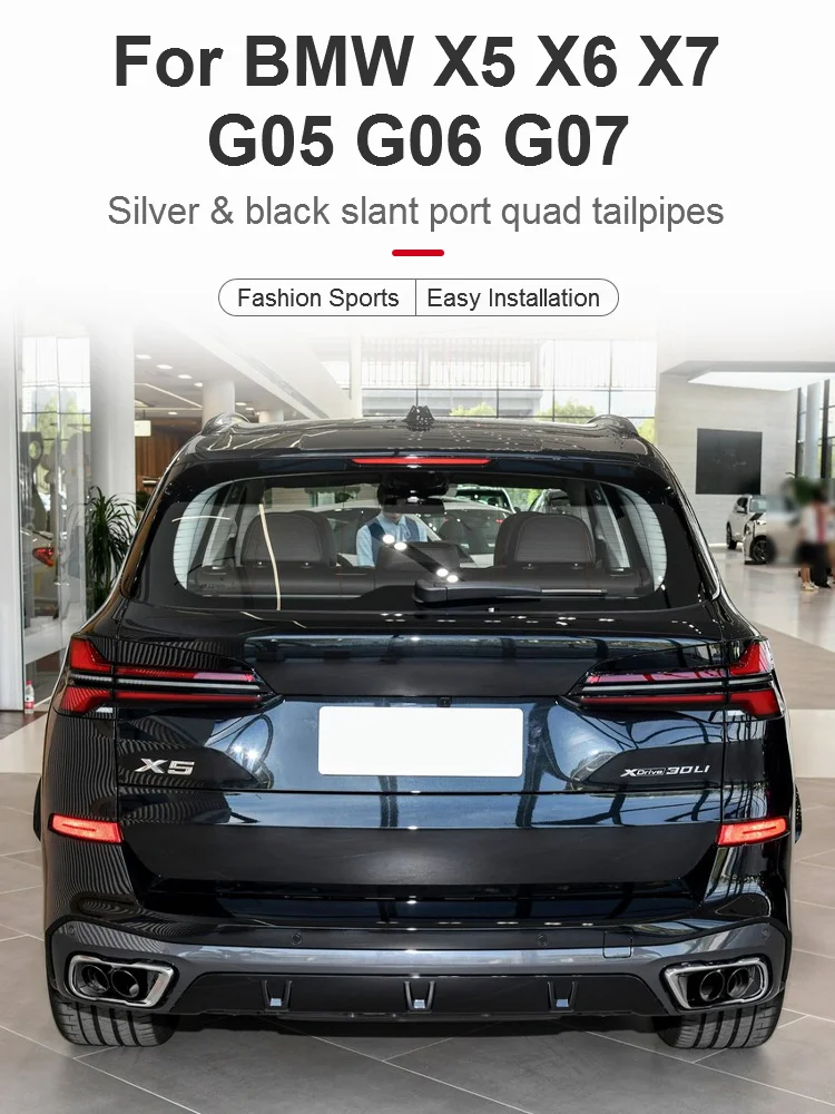 Auspuffspitze für BMW G05 X5 G06 X6 Quad Endrohr Kein Schweißen Auspuffrohr Edelstahl Kein Schneiden Schalldämpfer Spitze Düse Endrohr – Detail 1