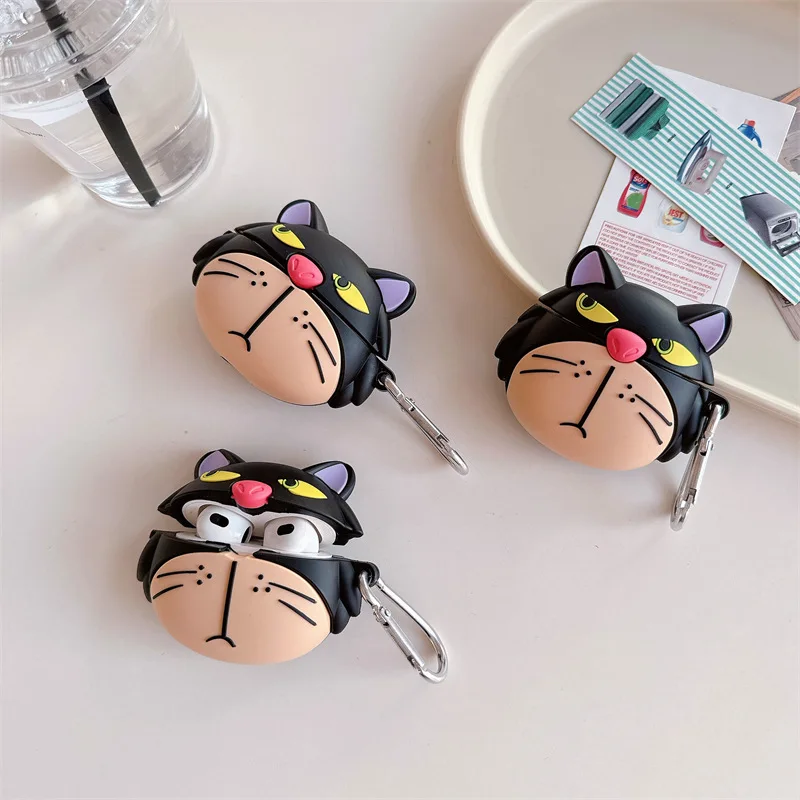 Coque AirPods Pro 1 Et 2 Avec Porte-clés - Design Chat Mignon, Protection Anti-chocs, Matériau TPU Souple