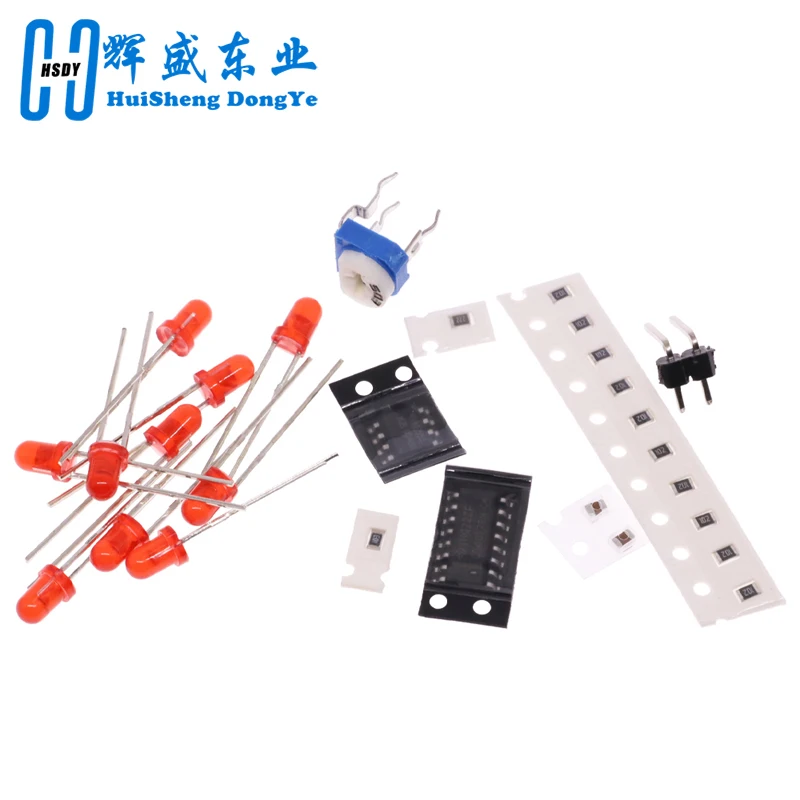Electronics Learning Kit: Flowing LED Light Module with NE555 & CD4017