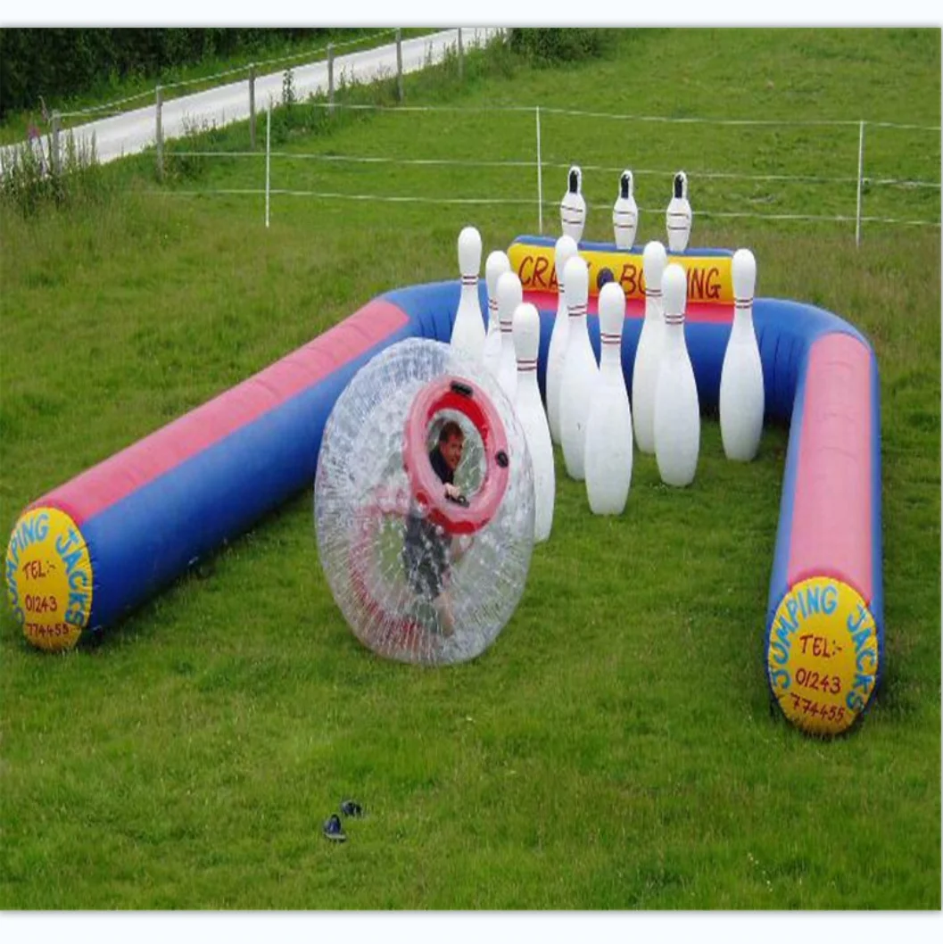 Large inflatable bowling set game indoor party entertainment inflatable bowling alley