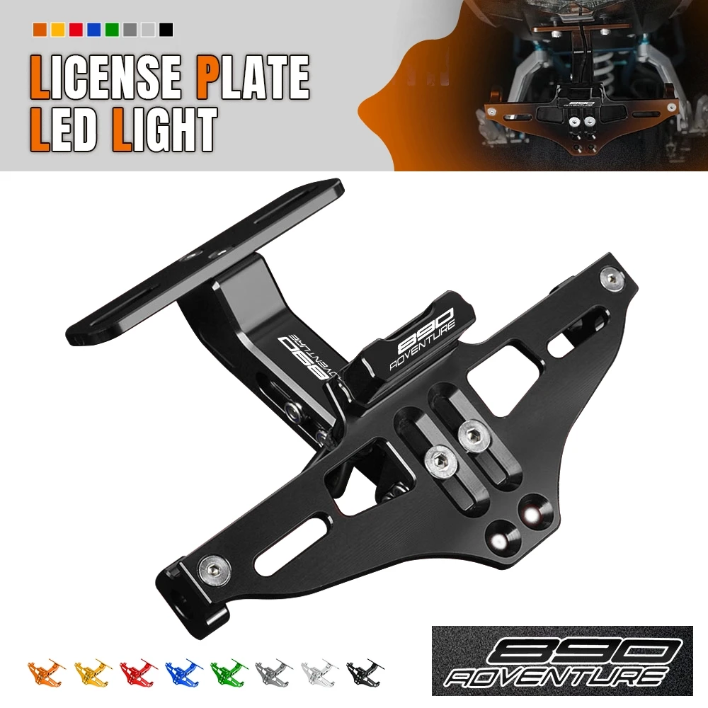

Motorcycle License Plate Holder Bracket LED Turn Signal Light For 890 ADVENTURE 2019 2020 2021 2022 2023 2024 Accessories