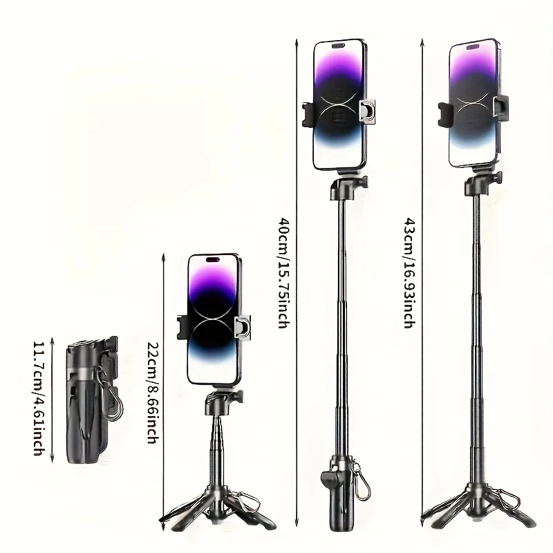 Portable Selfie Stick Tripod Mini Tripod Extendable Monopod Remote Shutter for IPhone Samsung Xiaomi Phone Holder