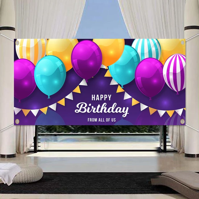 Testreszabott Születésnapi Háttér Szalaghirdetés Gobelin Fotófülke Fali Kendő Függő Zászló Boldog Party Dekoráció - Image 4