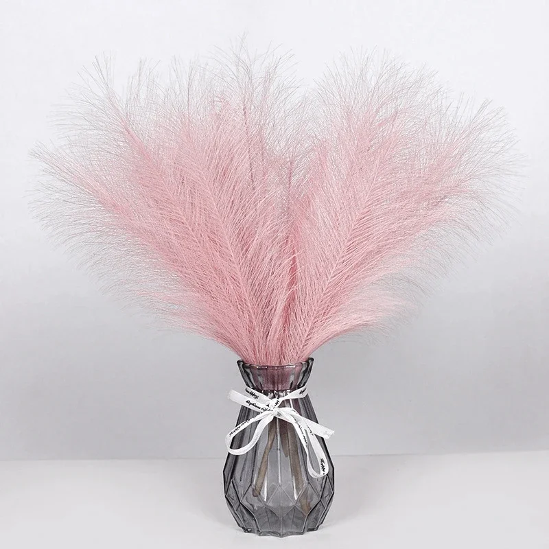 Faux Pampas Grass Floor Vase