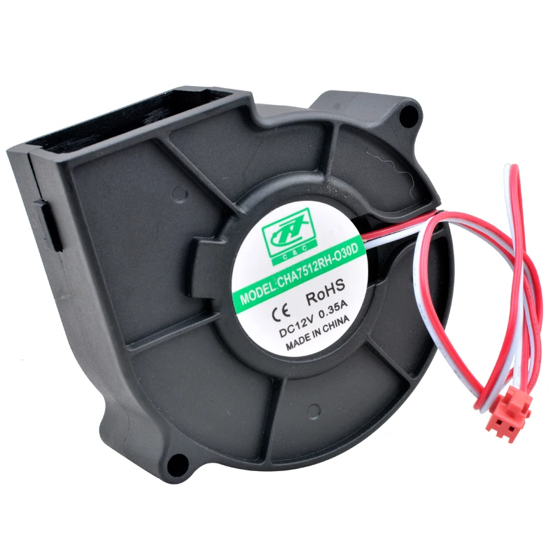 

CHA7512RH-O30D 75mm blower fan 75x75x30mm DC12V 0.35A High air volume centrifugal turbo blower for humidifier atomizer