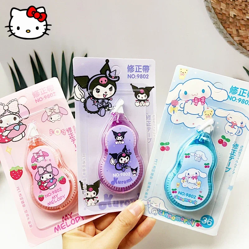 

3PCS Kawaii Sanrio Correction Tape MyMelody Cinnamoroll Kuromi Cute Cartoon Animation Student Correction Tape Learning Prizes