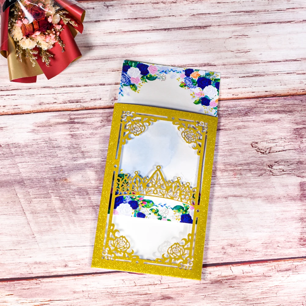 Cartes D'Invitation De Mariage Transparentes En PVC - Lot De 10, Personnalisables, 12,7 X 17,78 Cm