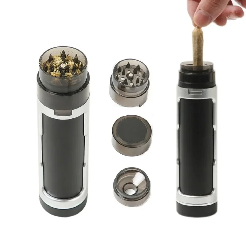 Herbal Grinder Plastic Herb Grass Grinder Kit Storage Horn Tube Tobacco Box for Roll Paper Filling Machine DIY Pipe Smoking Accessories herbal grinder