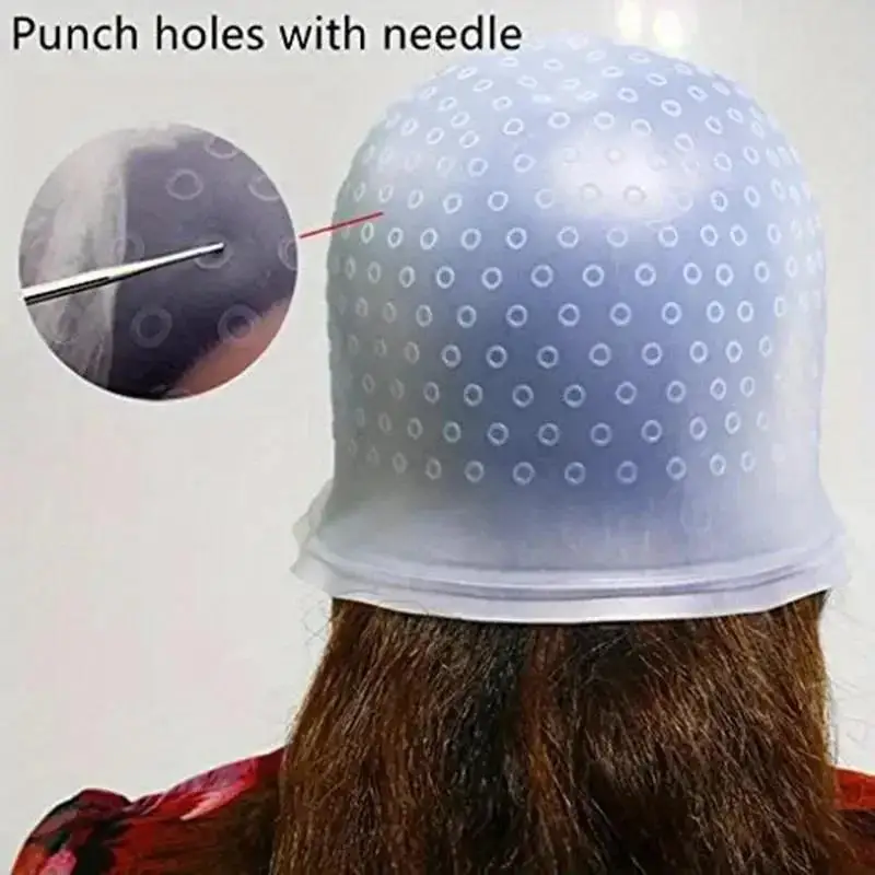 즉시 출고 가능한 컬러링 캡 후크 니들 핑크 전문 염색 도구 하이라이트 프로스팅 모자 이발사 헤어 핫 세일