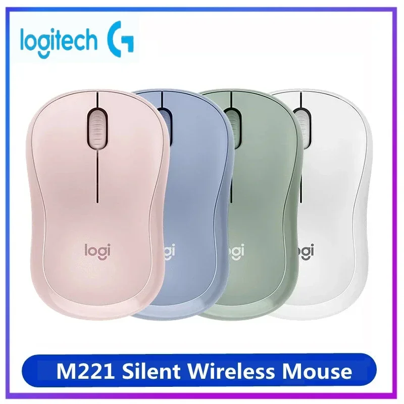 Мышь Logitech M221 для ноутбука, бесшумная, USB, портативная, для офиса и дома, Беспроводная игровая мышь, компьютерная мышь, беспроводные аксессуары для ноутбука Мышь Logitech M221 для ноутбука, бесшумная, USB, портативная, для офиса и дома, Беспроводная игровая мышь, компьютерная мышь, беспроводные аксессуары для ноутбука