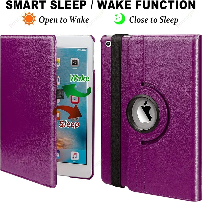 Capa de Couro Giratória de 360 Graus para Ipad Air Air 5th 6th 10.2 9.7 2023 2023