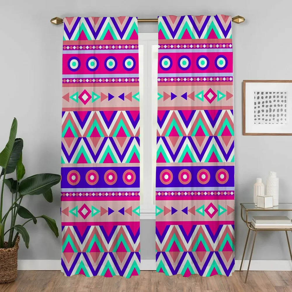 Aztec Curtains Child Room Shades Blackout Curtain for Room 2 Panel Tulle for Bedroom Partition Home Interior Curtains Living 3