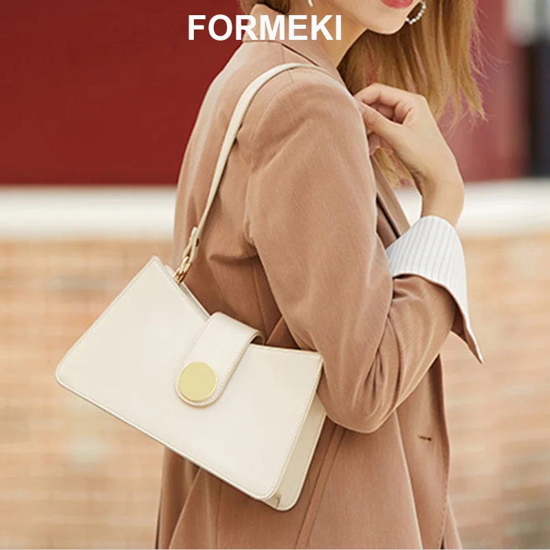 

Formeki New Arrivals Women Bag 2023 Shoulder Bag Luxury Designer Bag Handbag Concise Metal Ladies Female Bag