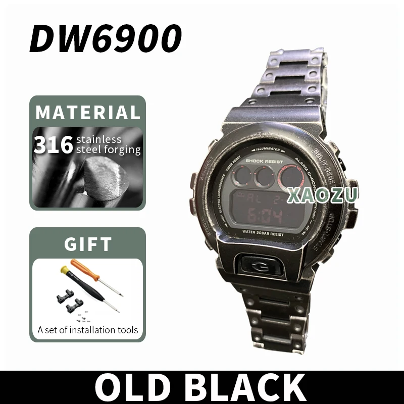 xaozu-dw6900-correia-de-moldura-de-metal-aco-inoxidavel-316-6935-6925-g6900-series-watch-band-ferramentas-de-substituicao-6900-series