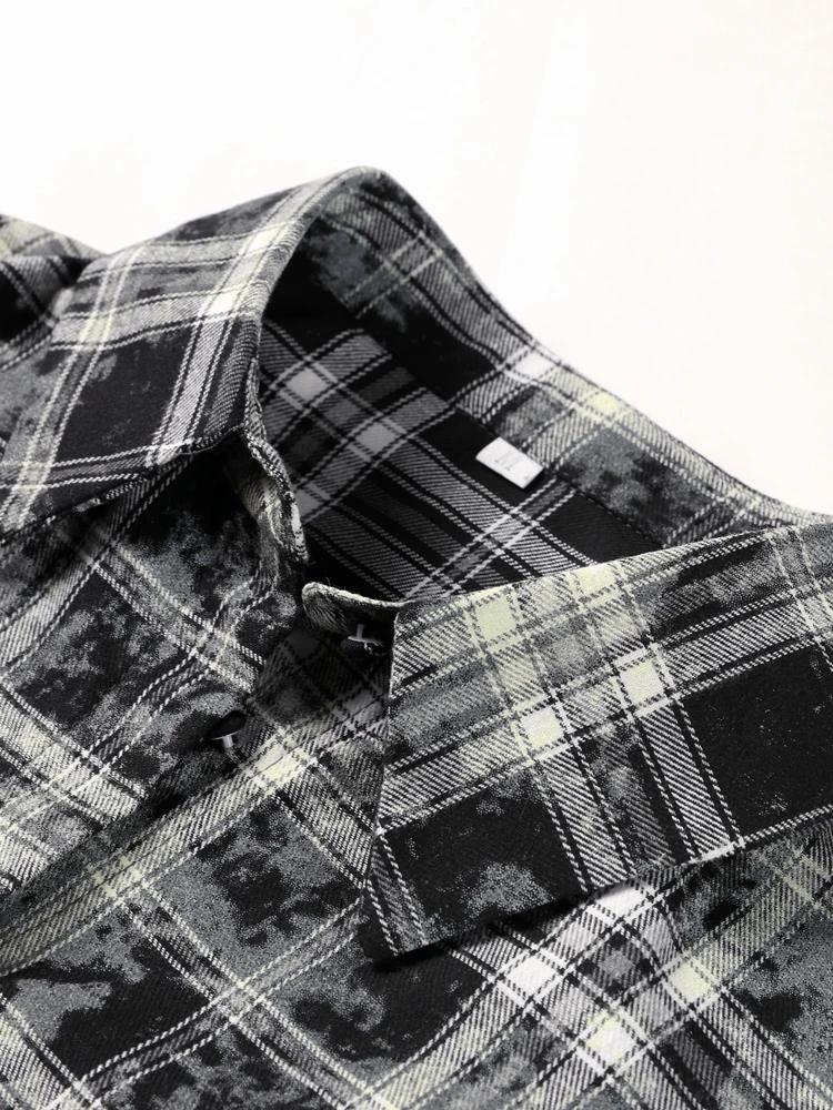 Casual Retro Plaid Women's Dresses Puff Sleeve Turndown Collar Ruffly Short Dresses Women New Fashion Vintage Loose Dress 5