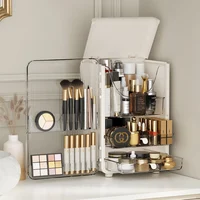 Light Luxury Large Cosmetics Storage Box Dustproof Transparent Storage Box Lipstick Skin Care Dressing Table Shelf Makeup Boxs 1