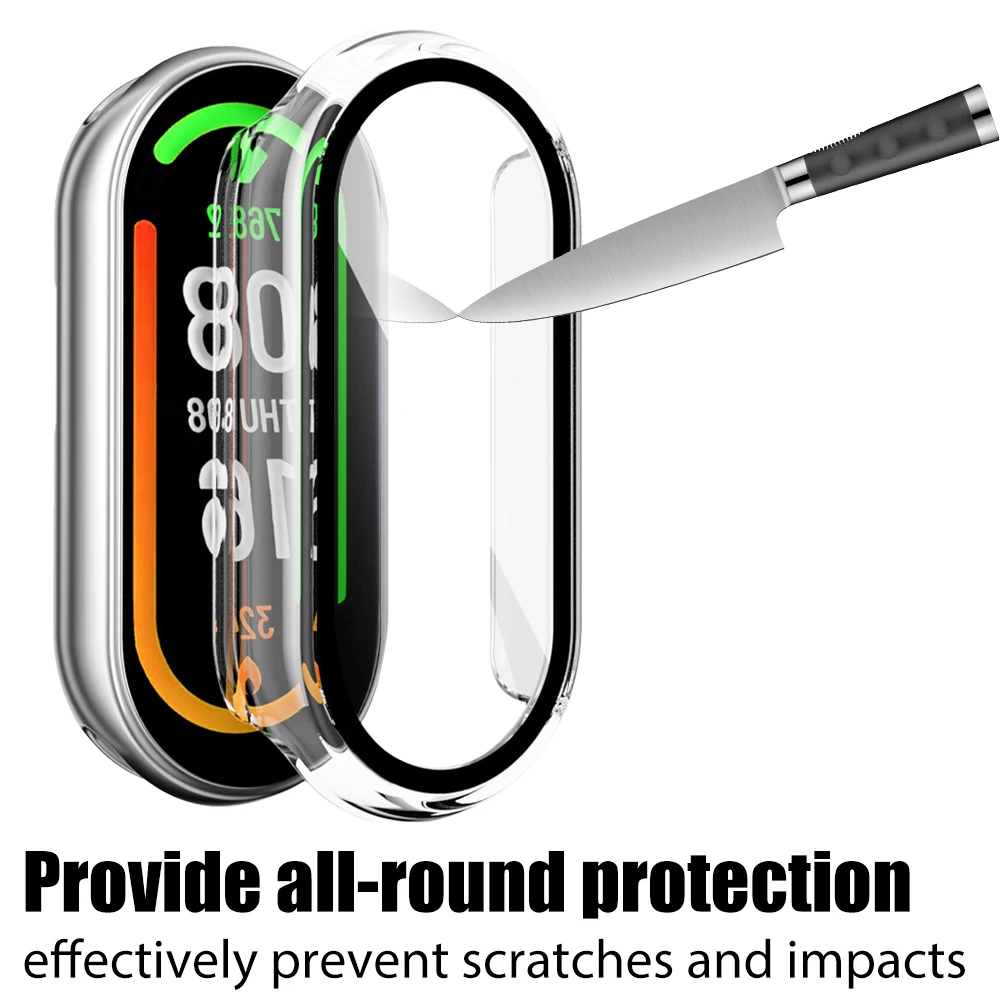 Tempered Glass+PC Case For Xiaomi Mi Band 10 Cover Shockproof Shell Full Hard Screen Protector for Xiaomi Band 10 Accessories