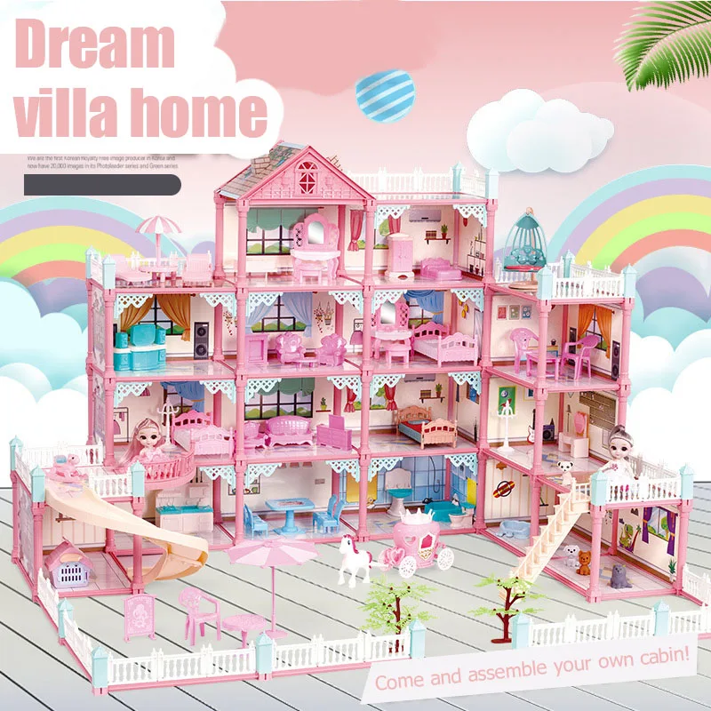 Large Toy Doll Houses Large Doll House Cottage Large Villa Dolls Houses Doll House