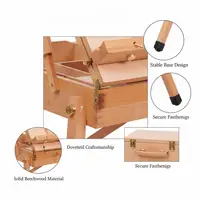 Tripod folding French wooden easel equipped with a built-in sketch storage box. Made of high-quality solid wood, it is sturdy and stable with excellent load-bearing capacity during creation. 6