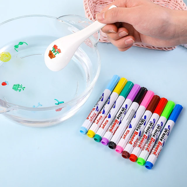 8/12 Colors Magical Water Painting Pen Water Drawing Floating Doodle  Whiteboard Markers Kids Toys Early Education Magic spoon C1 - AliExpress