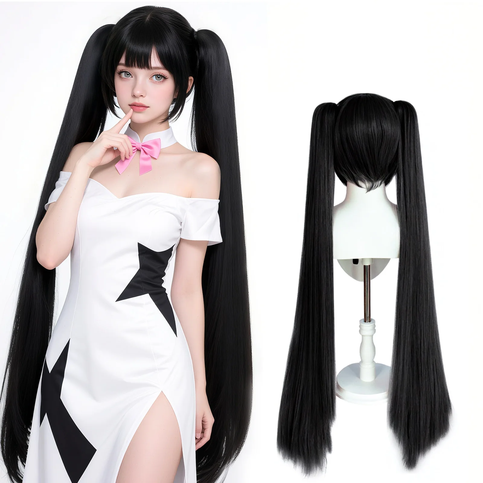 VTuber: Hatsune Miku | Synthetic Double Ponytail Long Straight Cosplay Wig 31 Synthetic Double Ponytail Long Straight Cosplay Wig for Lolita Styling (Universal)