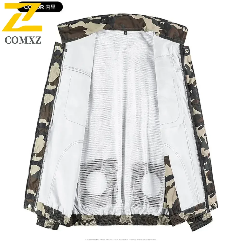 Men's Cooling Work Jacket with Fan USB Rechargeable Air Conditioner Vest for Welder Outdoor Construction Summer Sun Protection