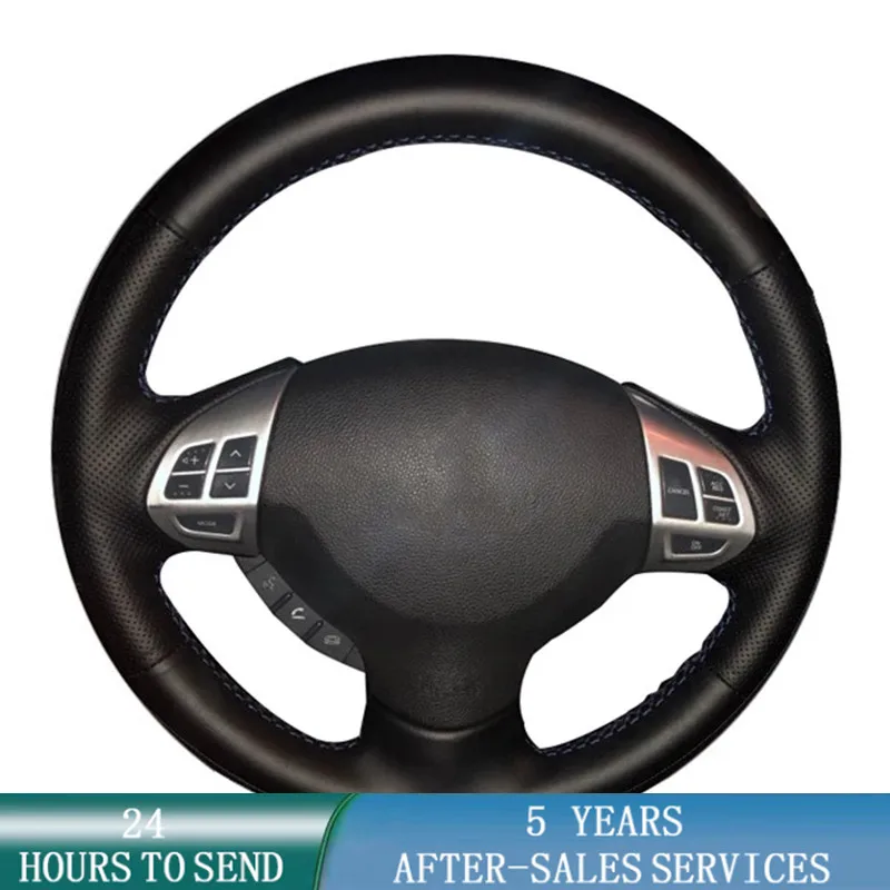 Индивидуальная оплетка на руль автомобиля, противоскользящий кожаный чехол для Mitsubishi Lancer EX10 Lancer X Outlander ASX Colt Pajero Sport