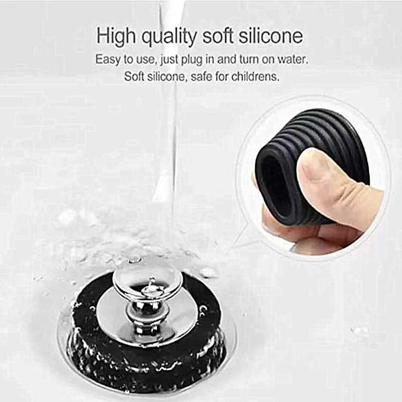 

Silicone Anti-clogging Kitchen Sink Replacement Stopper Bathtub Plug Bathroom Plug Universal Drain Stopper