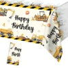 Construction Theme Tablecloth Birthday Decoration Baby Shower for Boys Excavator Truck Tractor Construction Birthday Party Decor 1