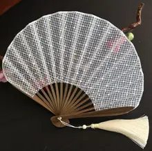  Exquisite Cotton Mesh Shell Fan Sunflower Fan Summer Small Fan Carrying Folding Fan Female Folding Fan Han Chinese Clothing 