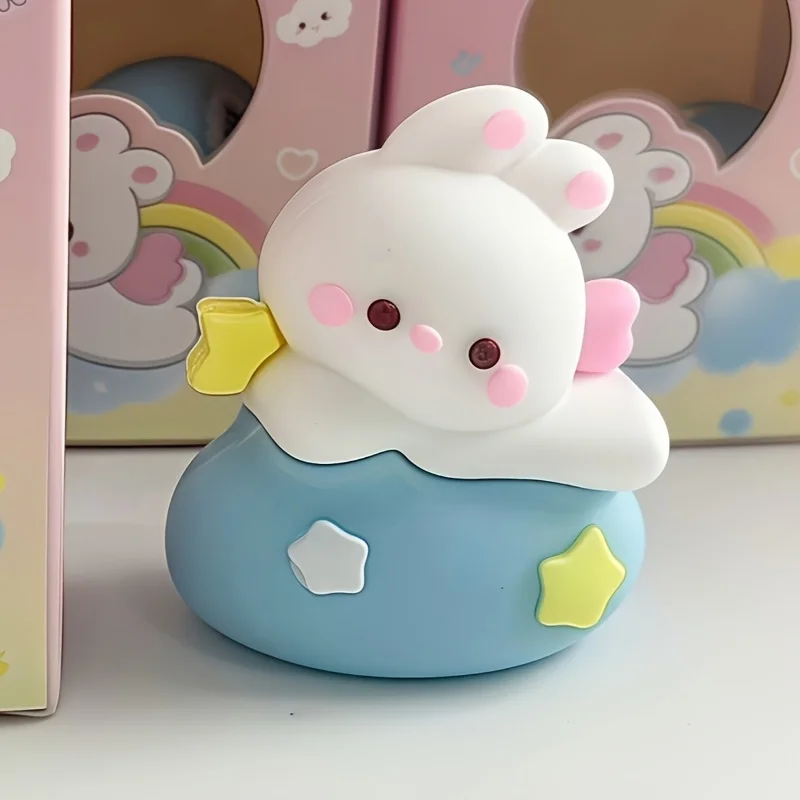 6-Piece Set of Mini Pencil Sharpeners, Desktop Decorations, Cute Strawberry Bunny, Rainbow Bunny Design, Cartoon Cute Pencil Sharpener, Portable Pencil Sharpener for Children and Elementary School Stu - 3