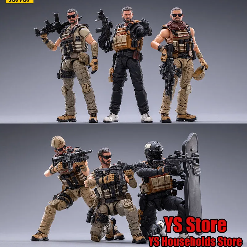 

In Stock JOYTOY 1/18 Mercenary Trio Dolls Man Soldier Military Team Johnny Kahn K Figure Mini Delicate Toy 3.75inches Model