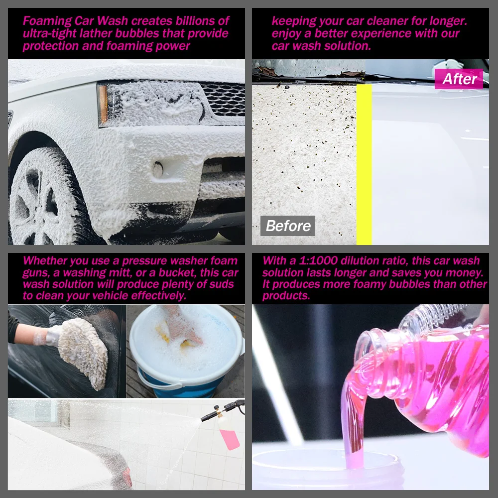 Flamingo F350 500ml Car Wash Shampoo For Hand and Machine Washing Big Volume Cleaner High Concentration Super Foam Detail car wash shampoo