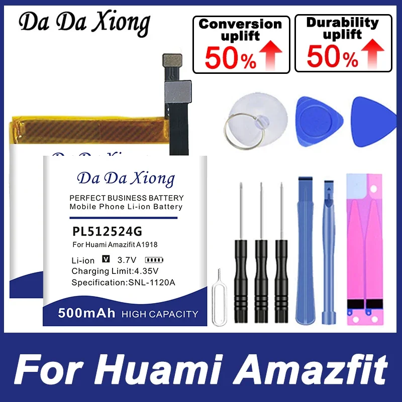 Nuova Batteria Pl412120V Per Huami Amazfit Gts Gtr 2 3 4 T-Rex Verge A1805 A1602 A1914 A1928 A2010 Pl382222Gh 42Mm Mini Lite Pro
