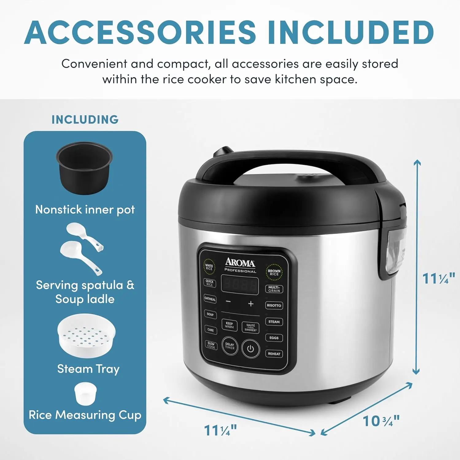 NEW Grain Cooker, Sauté, Slow Cook, Steam, Stew, Oatmeal, Risotto, Soup, 20 Cup 10 Cup uncooked, Stainless Steel 6