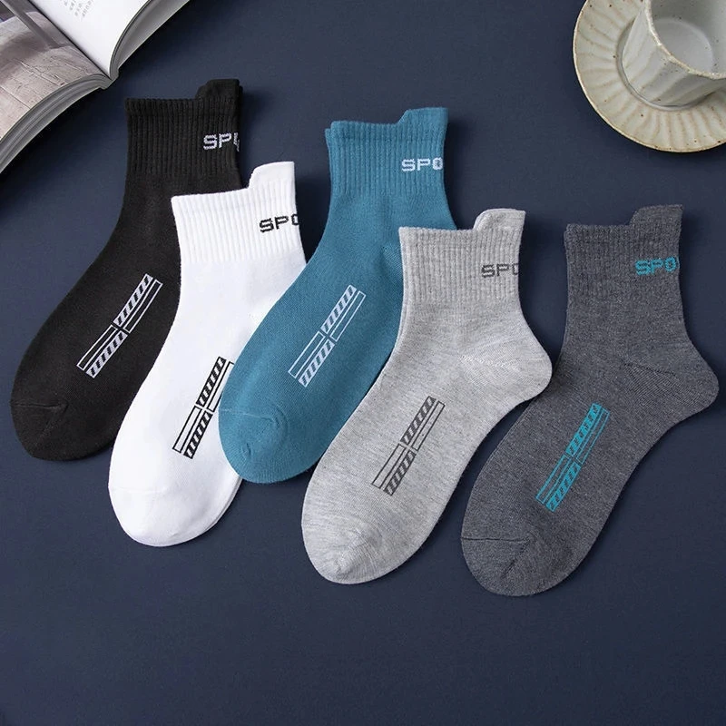 10 Pairs High Quality Men's Socks Casual Breathable Cotton Man Run Sports Socks Spring Summer Male Sox Gifts Plus Size EUR38-45