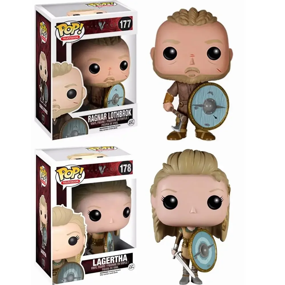 Funko Pop Figures Toys Action Vikings 178# LAGERTHA 177# RAGNAR LOTHBROK Seer #181 Collectible Model Vinyl Doll for Kids Gift