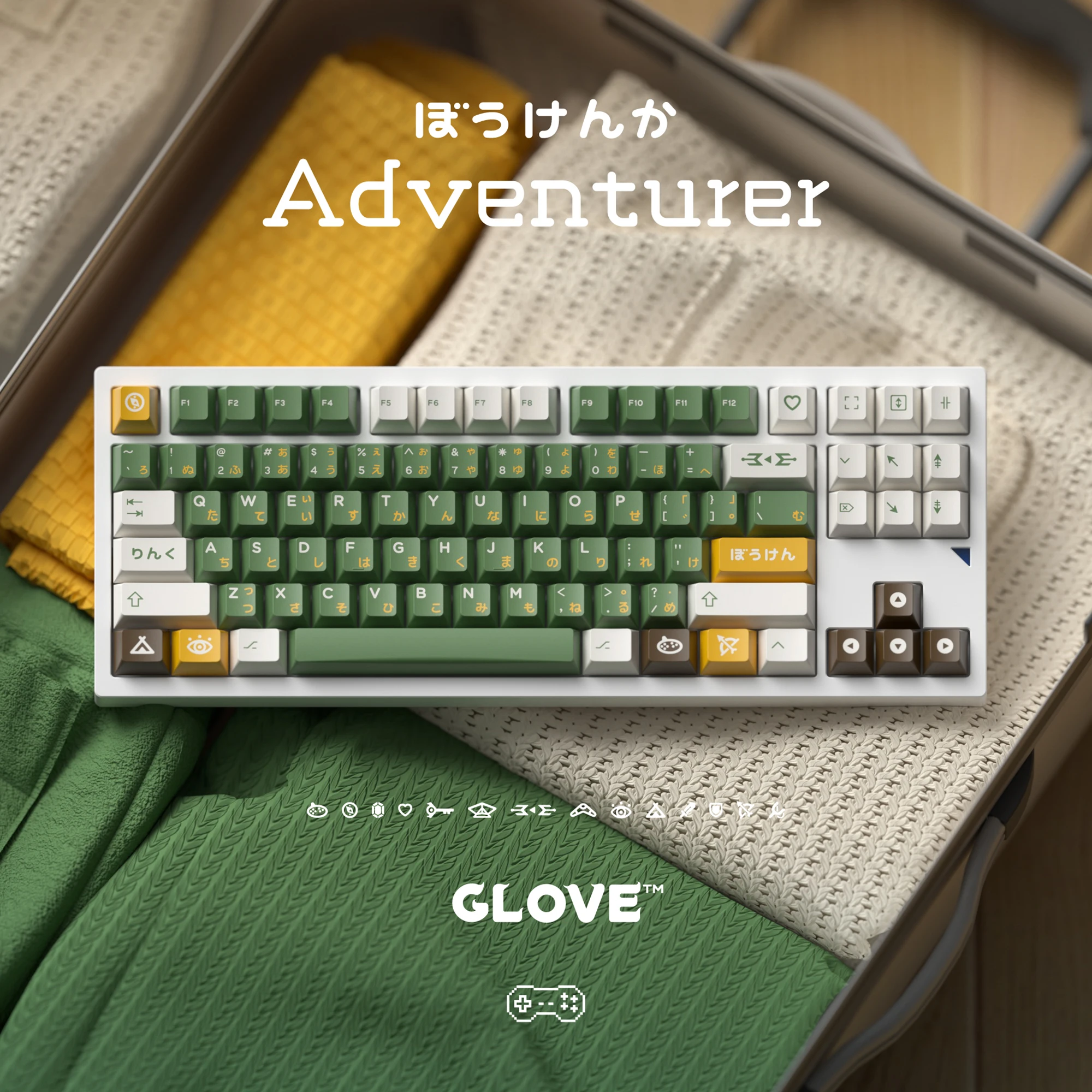 Glove X Domikey Cherry Adventurer ABS Doubleshot keycap for mx stem