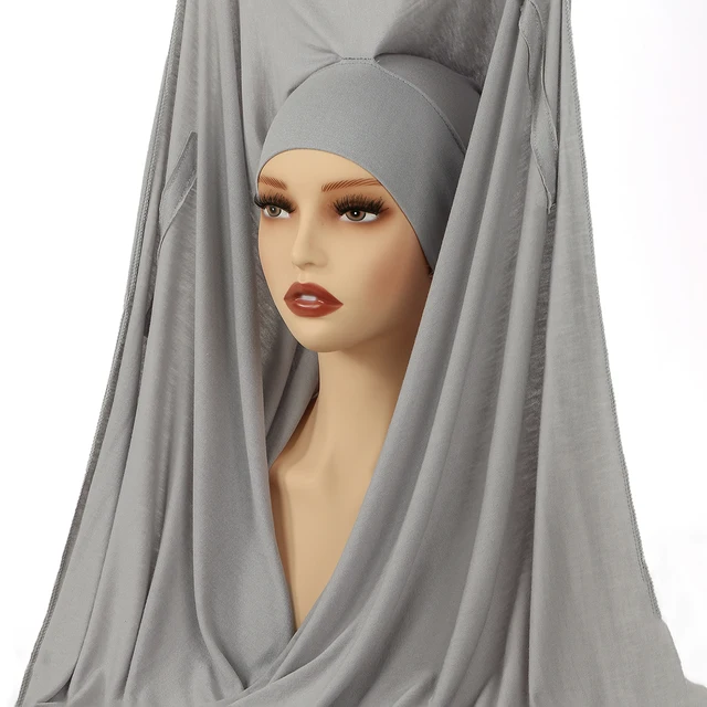 Hijab instantané en mousseline de soie avec boucle magnétique, couleur unie, écharpe musulmane pour femme, Turban islamique, bandeau à la mode, châle, nouvelle collection